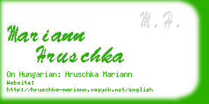 mariann hruschka business card